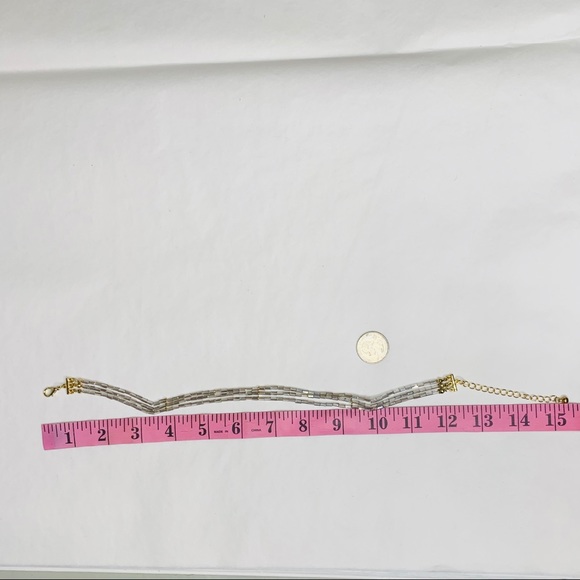 3 String Sliver Beaded Choker Necklace - Picture 8 of 8